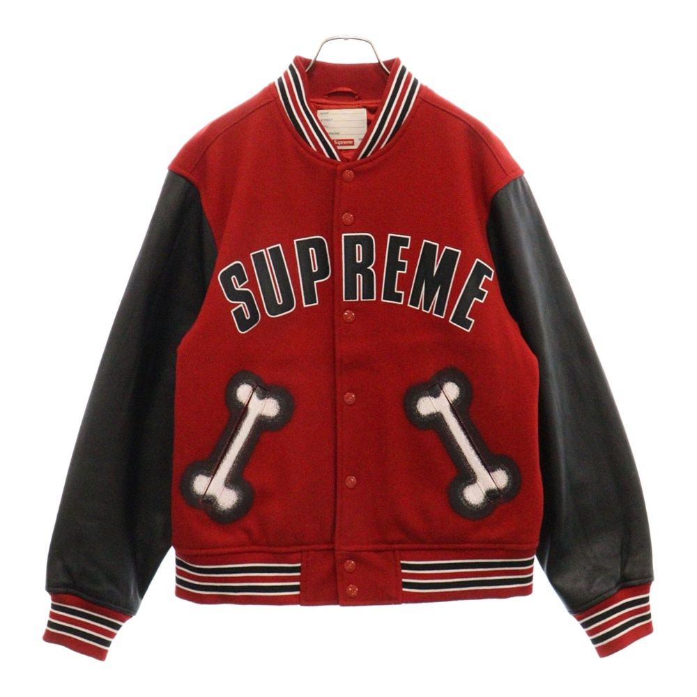 SUPREME (シュプリーム) 18AW Bone Varsity Jacket ボーン バーシティ ジャケット レッド