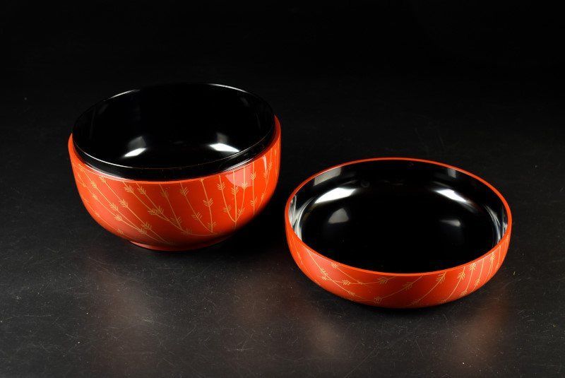 蔵A2843c 輪島塗 蒔絵師 一成 林幸雄 朱目張柳 喰籠 菓子器 共箱 WWW_IMPECCABLEHEALTHCARESERVICES_COM