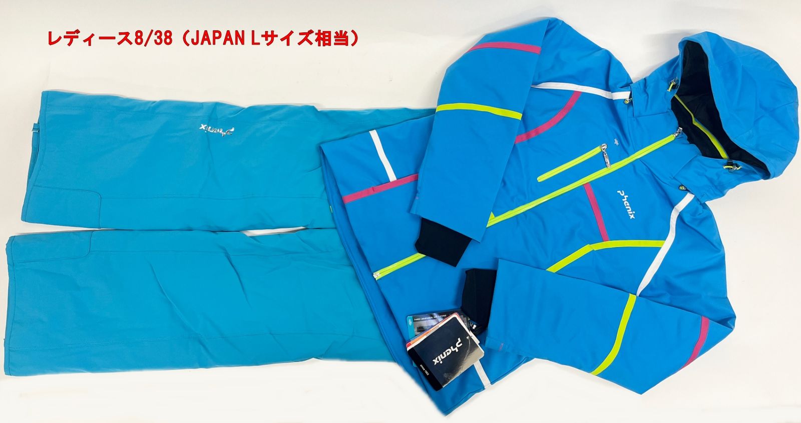 フェニックス レディース スキーウェア 上下セット 8/38 Lサイズ相当 ブルー ターコイズ Phenix スポーツ R2402-235