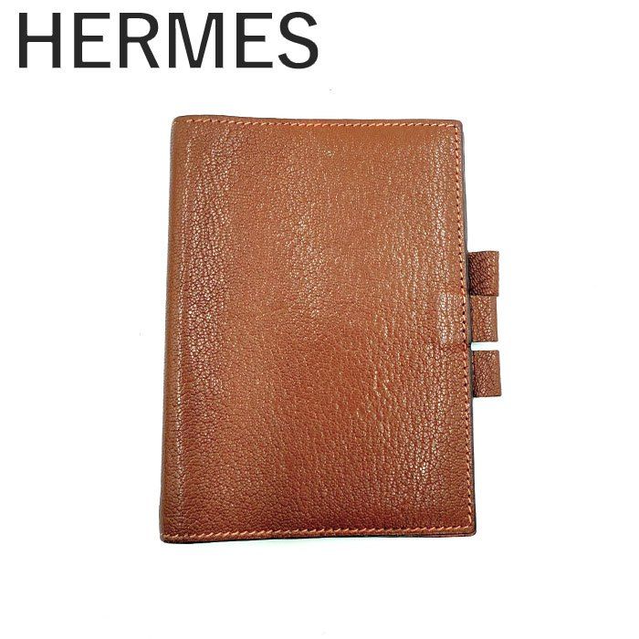 エルメス HERMES 手帳カバー アジェンダ ダブルフェイス ブラウン オレンジ