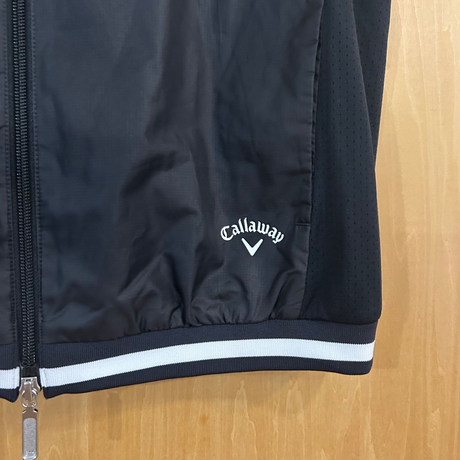 サイズ：S CALLAWAY キャロウェイ  裏メッシュ ジップベスト ロゴ  ブラック系 [240101459381] ゴルフウェア レディース ストスト CALLAWAY キャロウェイ 裏メッシュ ジップベスト ロゴ ブラック