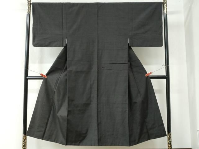 平和屋着物●男性 紬 色無地 蝋色 正絹 CAAW7923yc