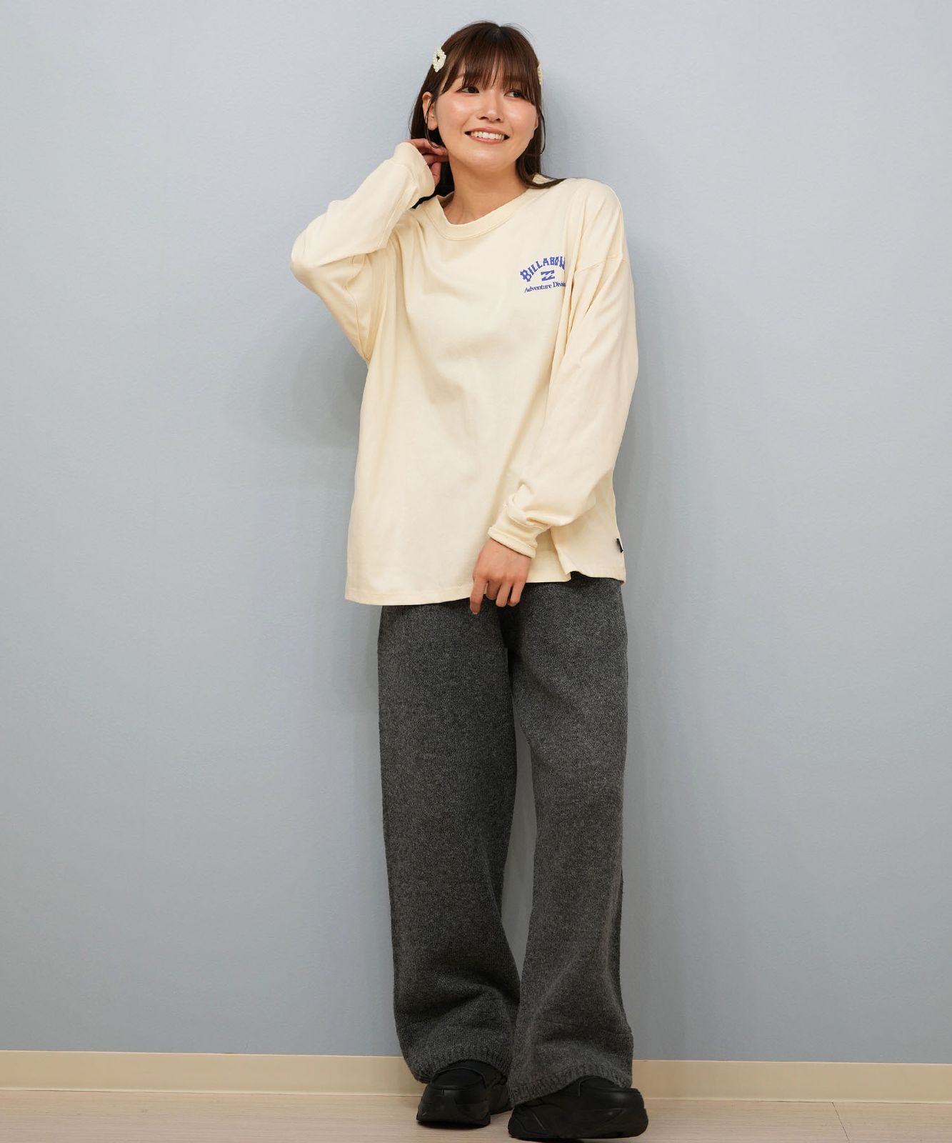 【ムラスポ公式】新品 BILLABONG ビラボン 長袖 Tシャツ ロンT レディース 保温 ロゴ バックプリント BF014-061