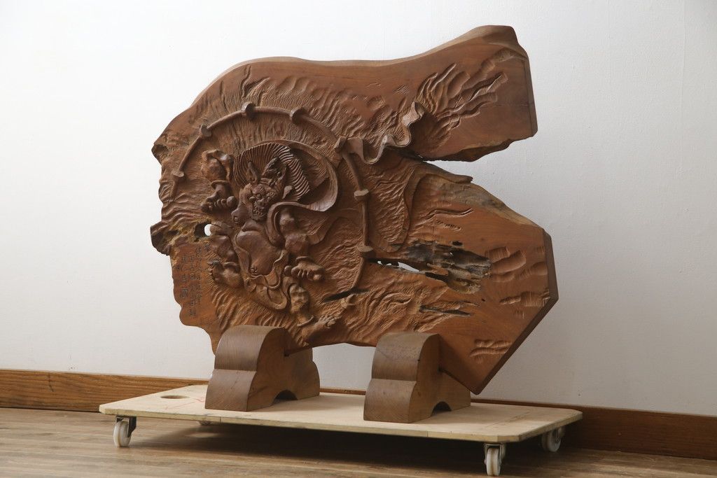 ☆事前問合せ必須☆ 衝立て 中古 総欅 ケヤキ材 建仁寺 琳派 俵屋宗 