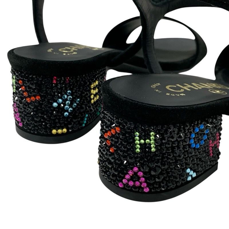 シャネル CHANEL サンダル 靴 シューズ スエード ブラック