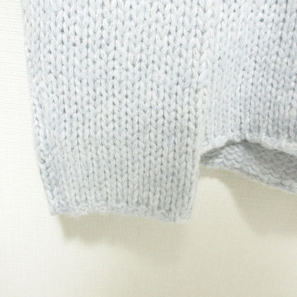 美品 24AW SLOBE IENA スローブイエナ ラメVネックニット プルオーバー セーター ライトブルー レディース 古着 中古 美品 24AW SLOBE IENA スローブイエナ ラメVネックニット プル