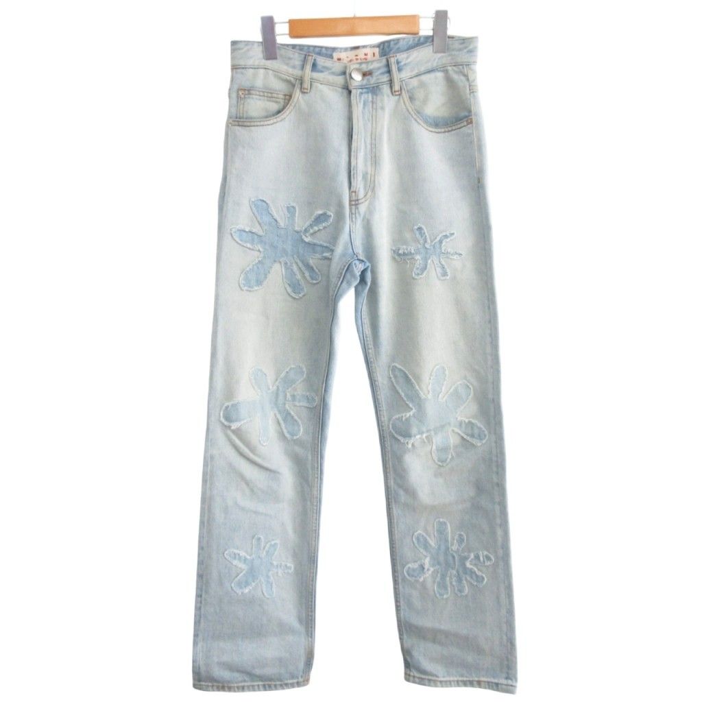 marni マルニ デイジー　フラワー　パンツ　38 マルニ MARNI 22SS Daisy Denim Pants デイジー フラワーパッチ