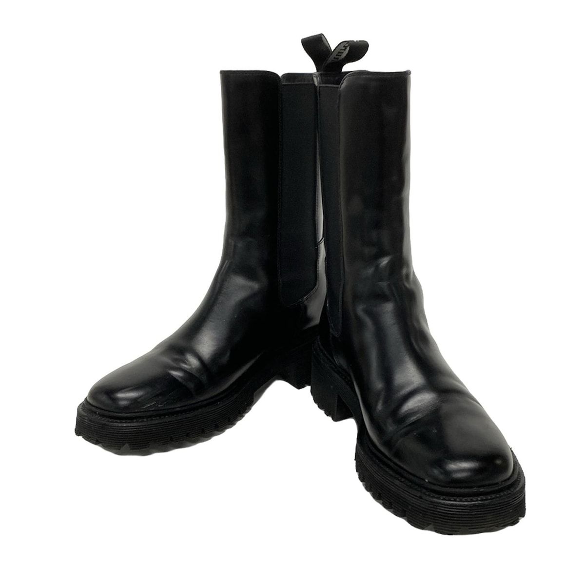 Church s チャーチ ロングブーツ 37 レディース - 黒 サイドゴア レザー