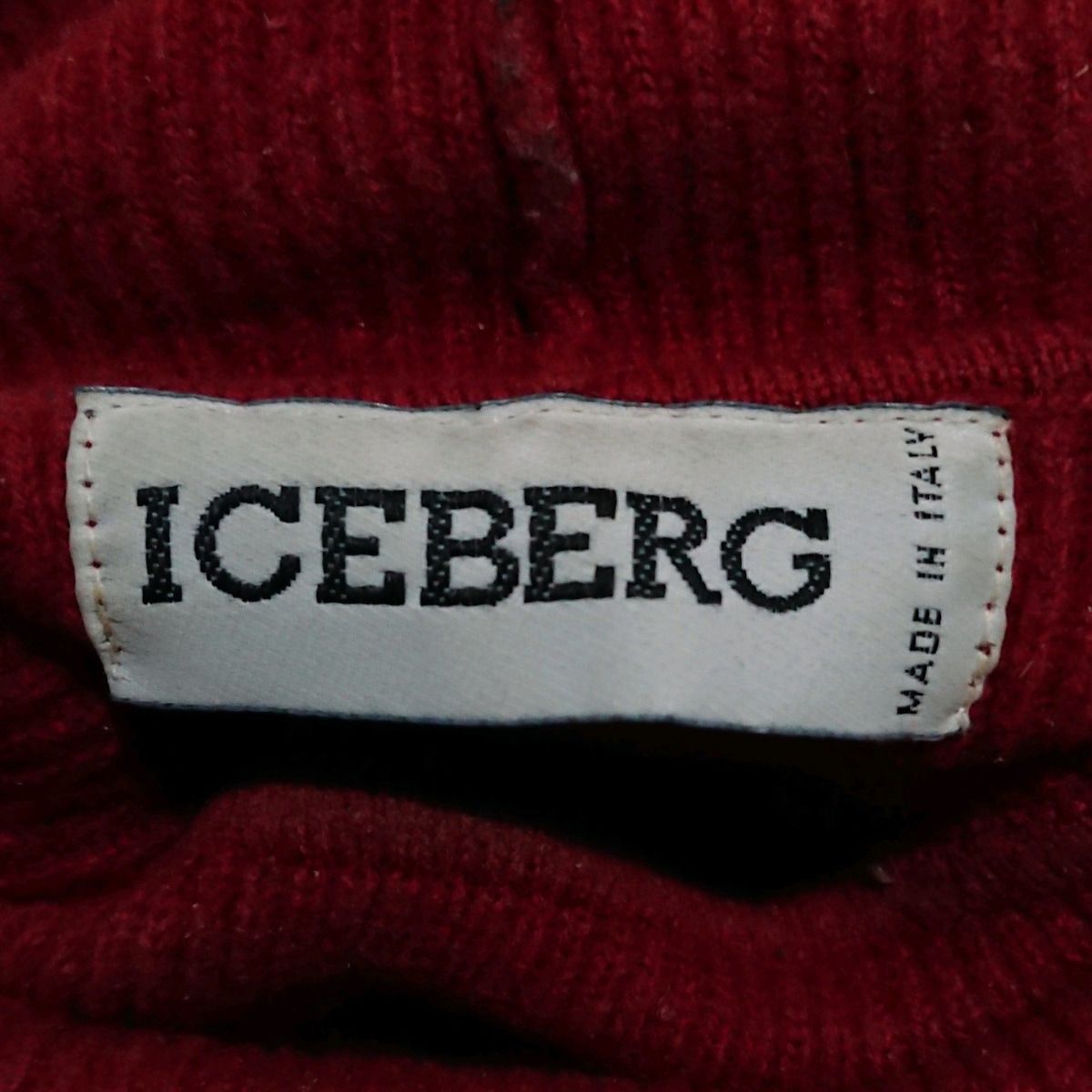 ICEBERG(アイスバーグ) 長袖セーター サイズ42 XS メンズ美品  - レッド×マルチ タートルネック