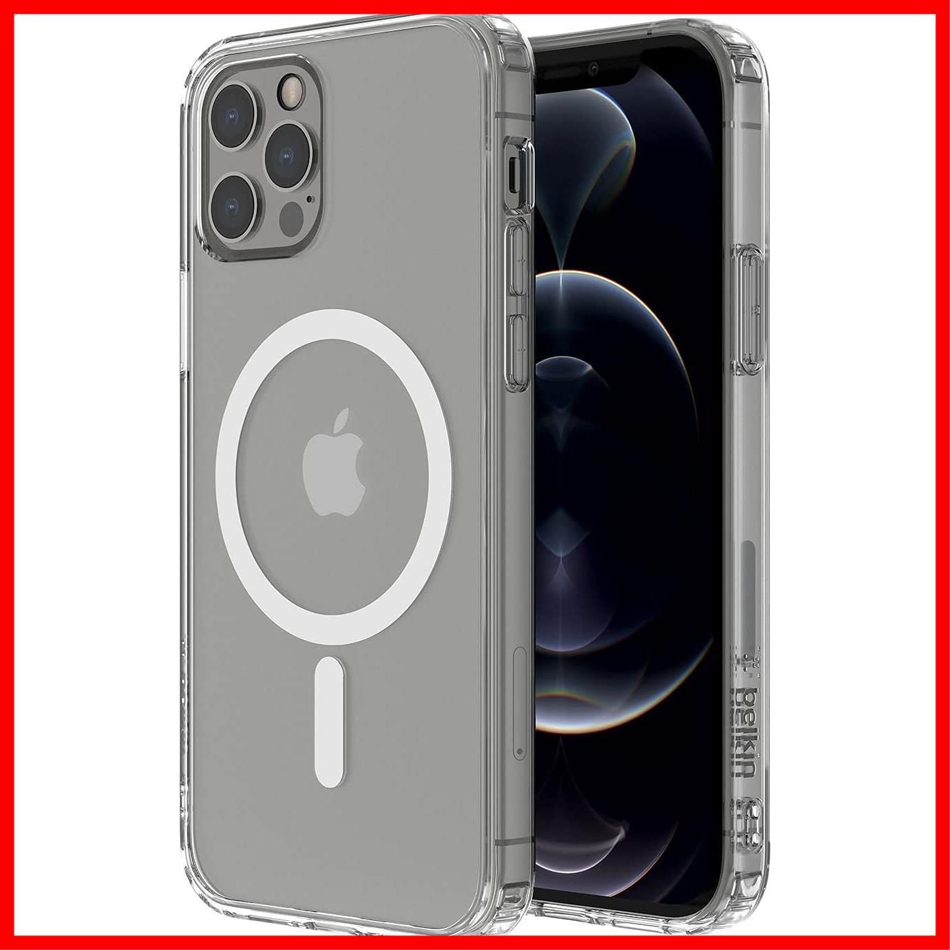【人気商品】Belkin iPhone 12/12 Pro 用クリアケース MagSafe対応 抗菌 薄型 超耐衝撃 ソフトTPU ストラップホール付き MSA002btCL-A