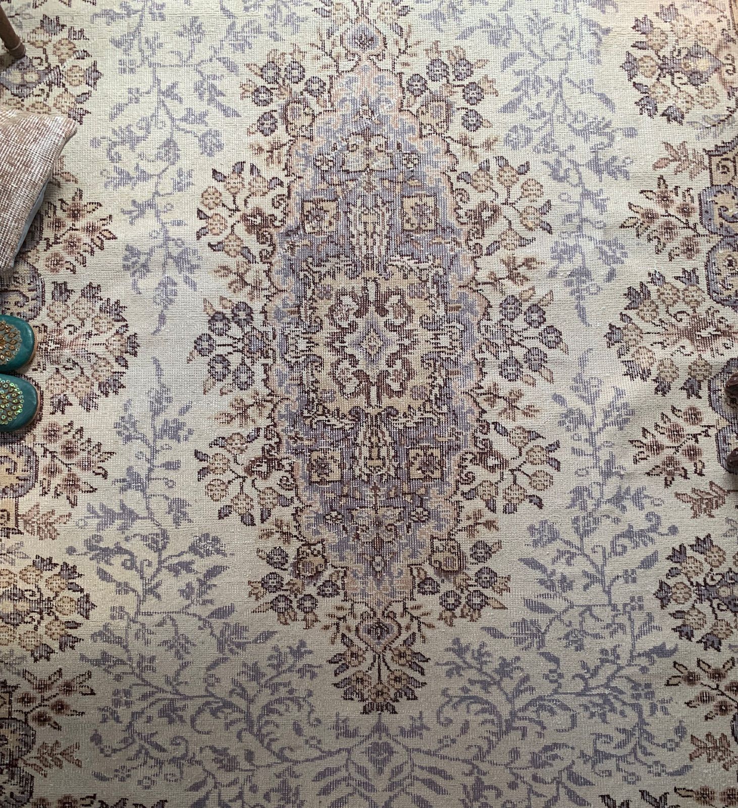 特大　超大判　287×167イエローゴールド　ボタニカル　トルコヴィンテージラグ 特大 超大判 287×167イエローゴールド ボタニカル トルコヴィンテージ