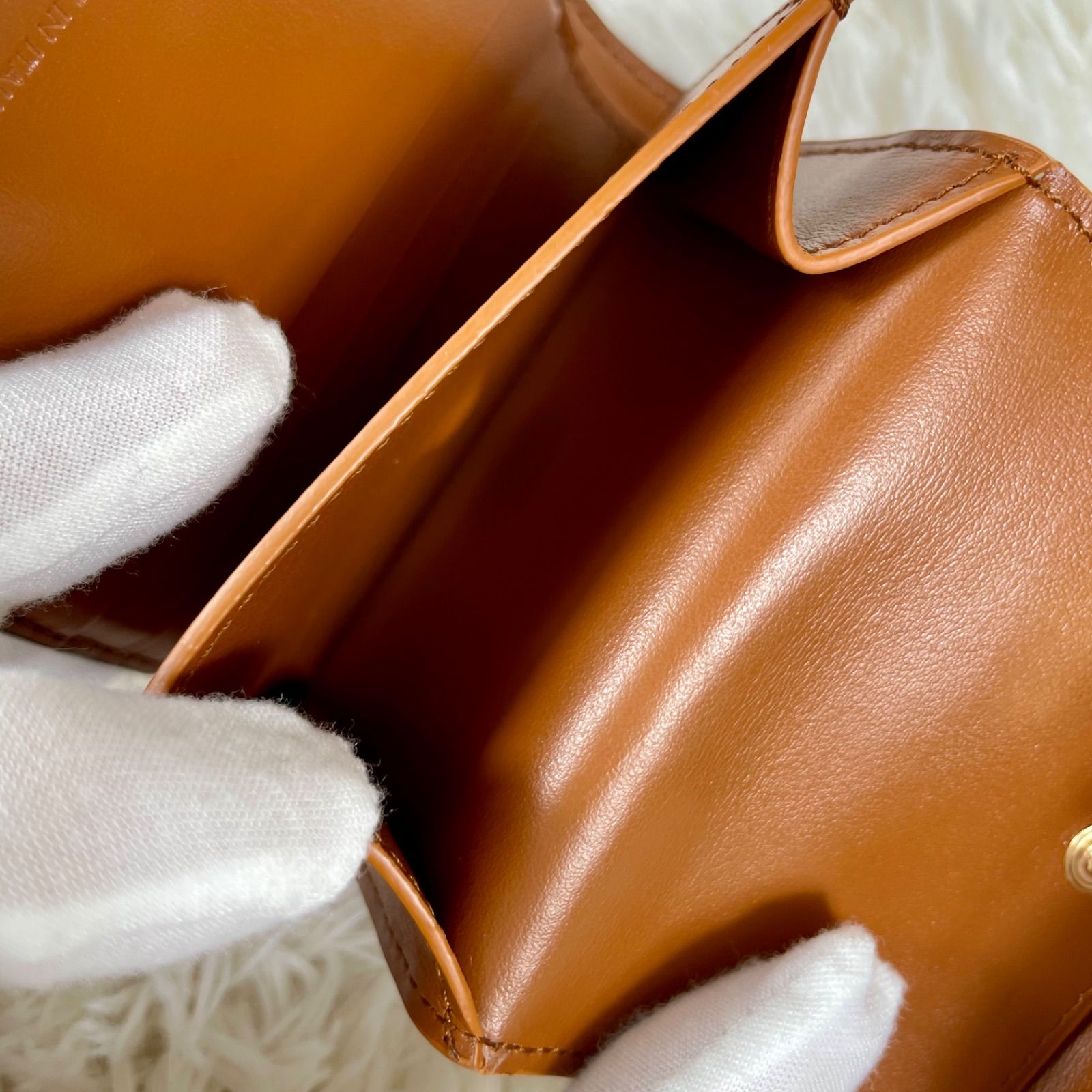 極美品】CELINE セリーヌ トリオンフ スモールフラップウォレット 三
