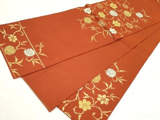 平和屋着物○六通柄 本袋帯 笹つる錦文 純金箔織 正絹 逸品 CAAY9252yk