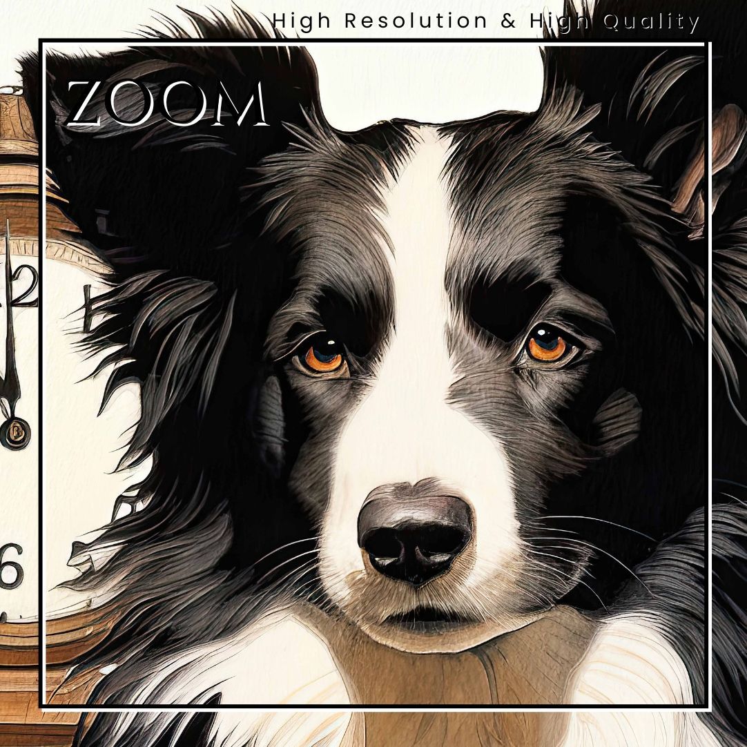 博識 - ボーダーコリー犬 No.2】ジークレー版画＊名入れOK