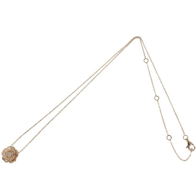 新品仕上げ済）シャネル CHANEL カメリア ダイヤ ネックレス K18 PG  