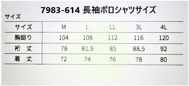 寅壱 No7983 長袖ポロシャツ 13.クロ M・L・LL・3L 各1着 - メルカリ