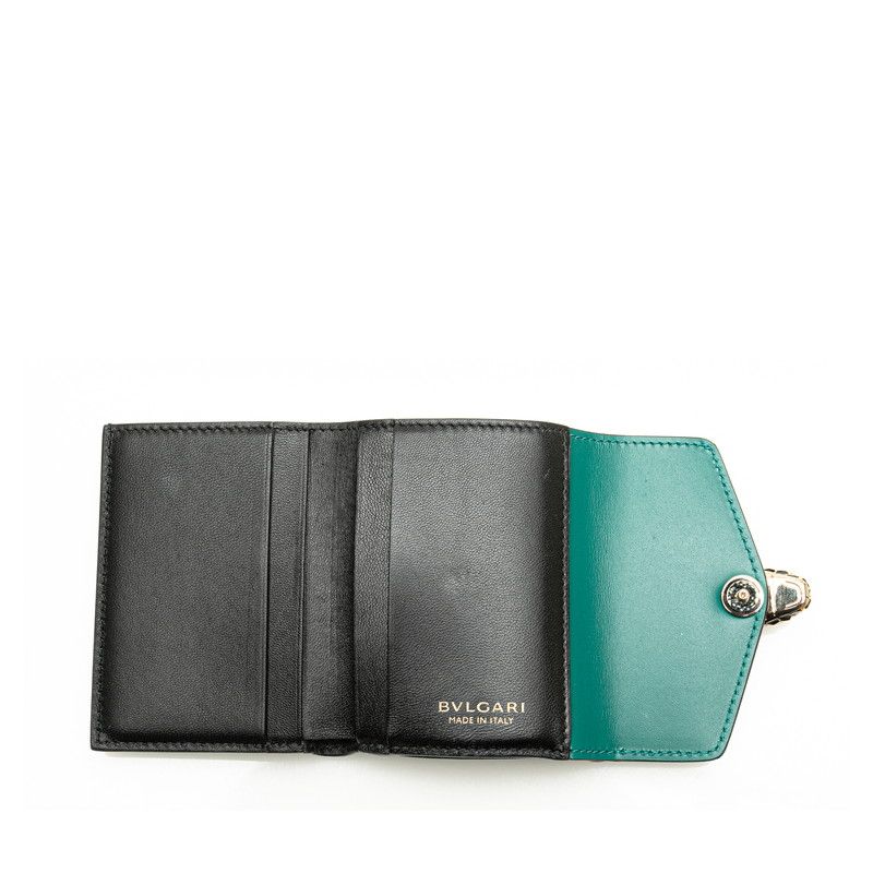 BVLGARI グリーン レザー 三つ折り財布 BVLGARI（財布）のフリマ