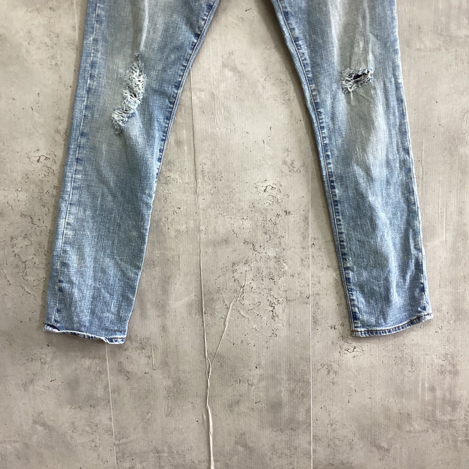 GAP ギャップ ダメージ加工スキニーデニムパンツ ブルー レディース 29 