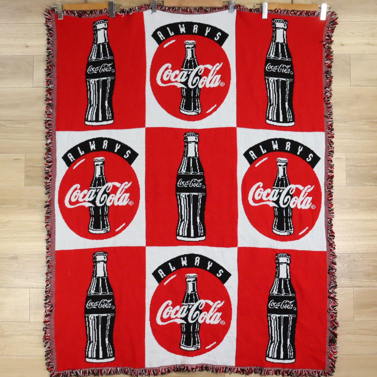 B9-9|O4.15-2 Coca Cola コカコーラ ラグ マット カーペット ブランケット 絨毯 ソファーカバー タペストリー インテリア雑貨