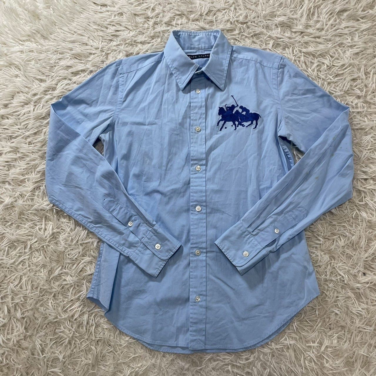 訳あり】RALPH LAUREN （ラルフローレン） ロゴ刺繍長袖シャツ ビック 