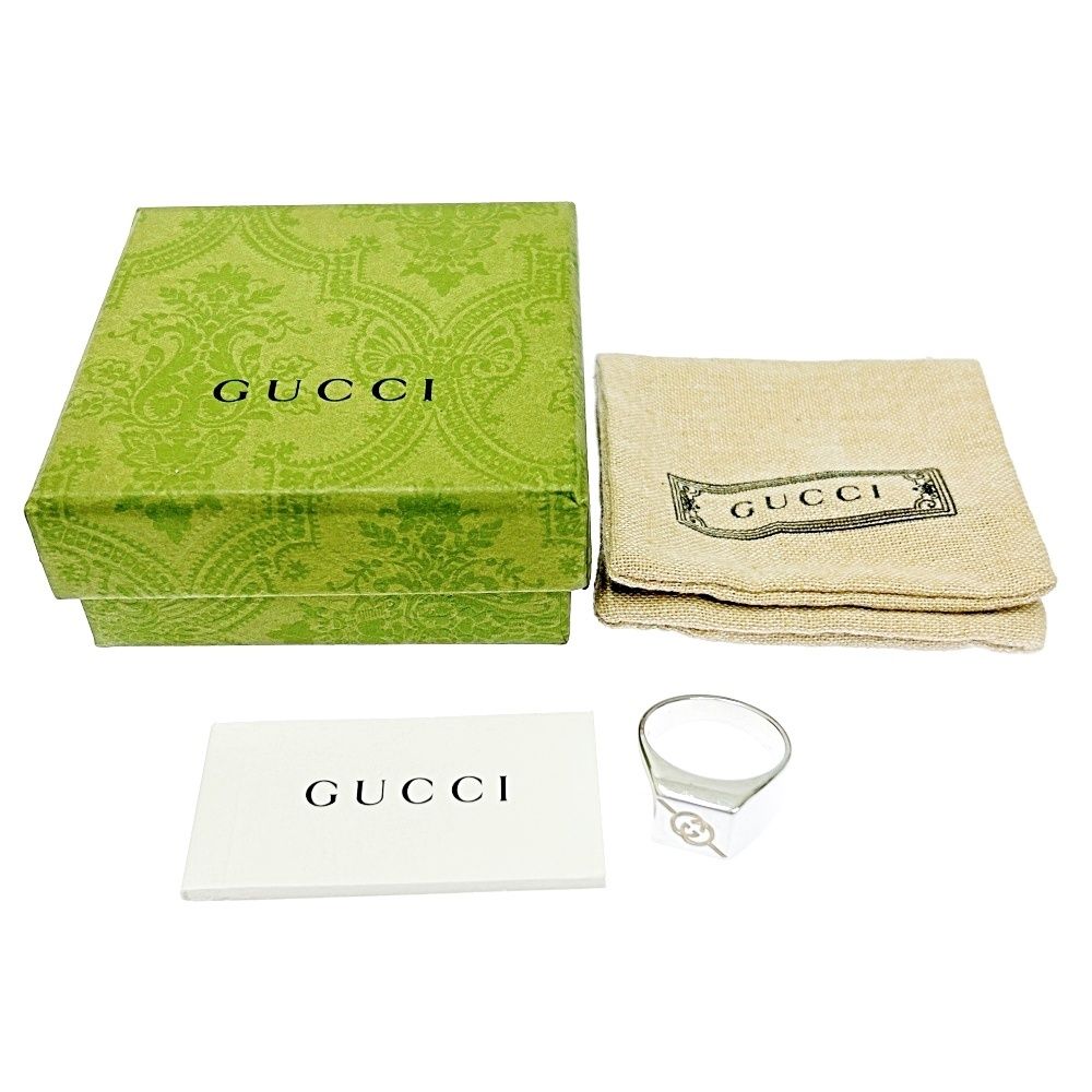 中古】【箱付き】 GUCCI グッチ シルバー インターロッキングG