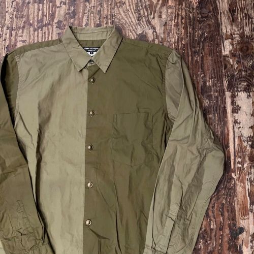 COMME des GARCONS HOMMEナイロン切替シャツサイズS COMME des GARCONS HOMMEナイロン切替シャツサイズS