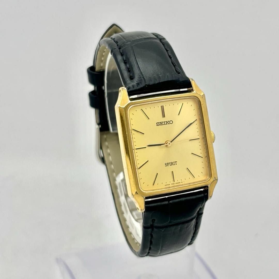 【美品/新品電池】 SEIKO SPIRIT メンズ 腕時計 ゴールド 展示品/新品電池】 SEIKO スピリット メンズ 腕時計 ゴールド 新品ベル
