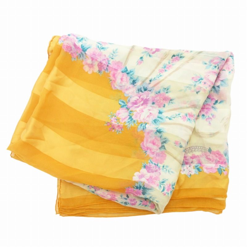 クリスチャンディオール Christian Dior 大判 スカーフ チーフ 総柄 絹