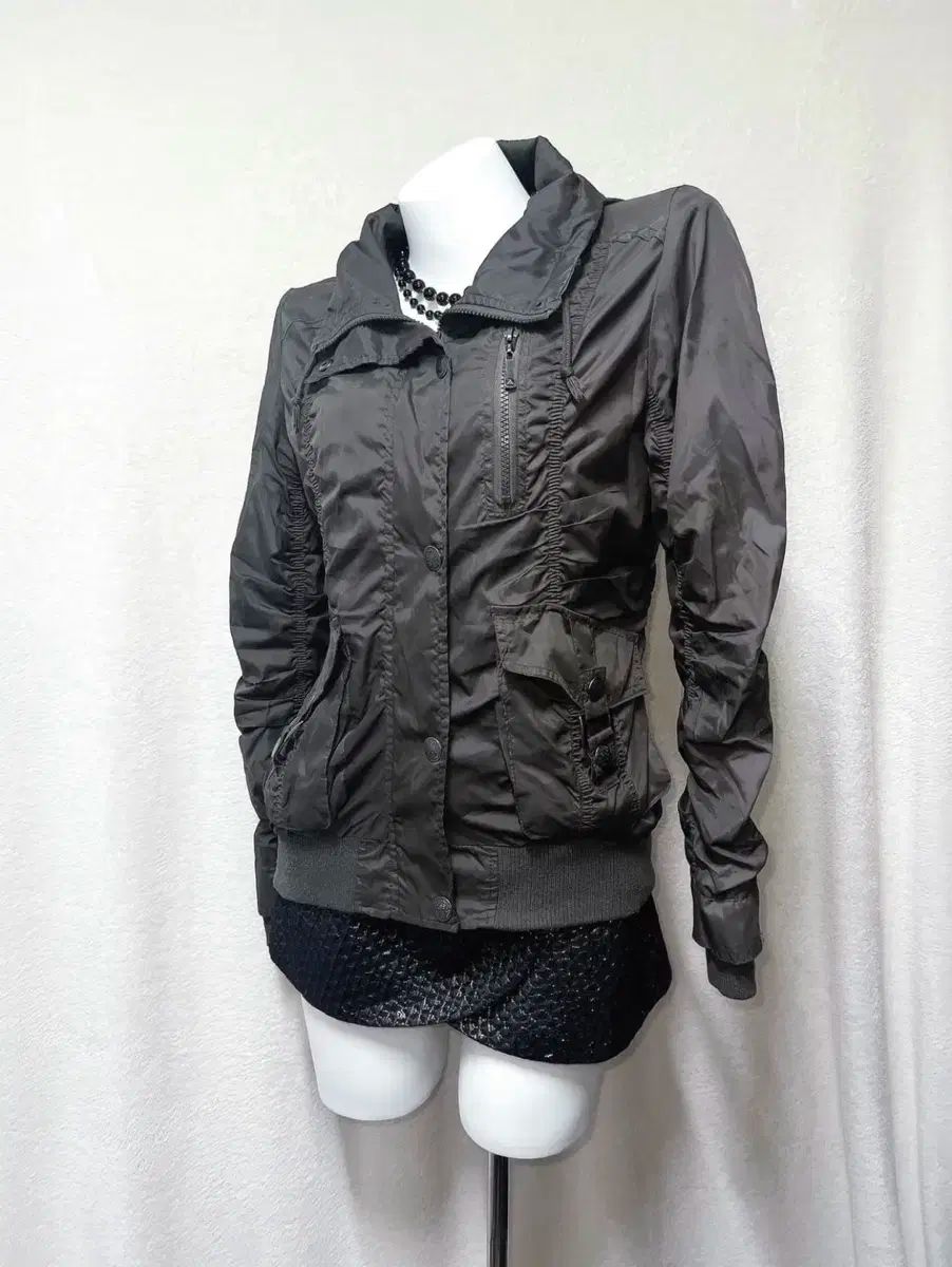 Y2K ワ투ケ ゴスパンク グランジ シャーリング MA-1ジャケット ウィンドブレーカー ジャケット 姉ギャル ピンター SIROKUMA-CORPORATION_COM