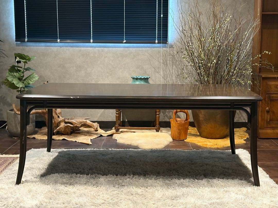 karimoku カリモク　ダイニングテーブル　ラタンテーブル　ビンテージ　nK karimoku カリモク ダイニングテーブル ラタンテーブル ビンテージ nK