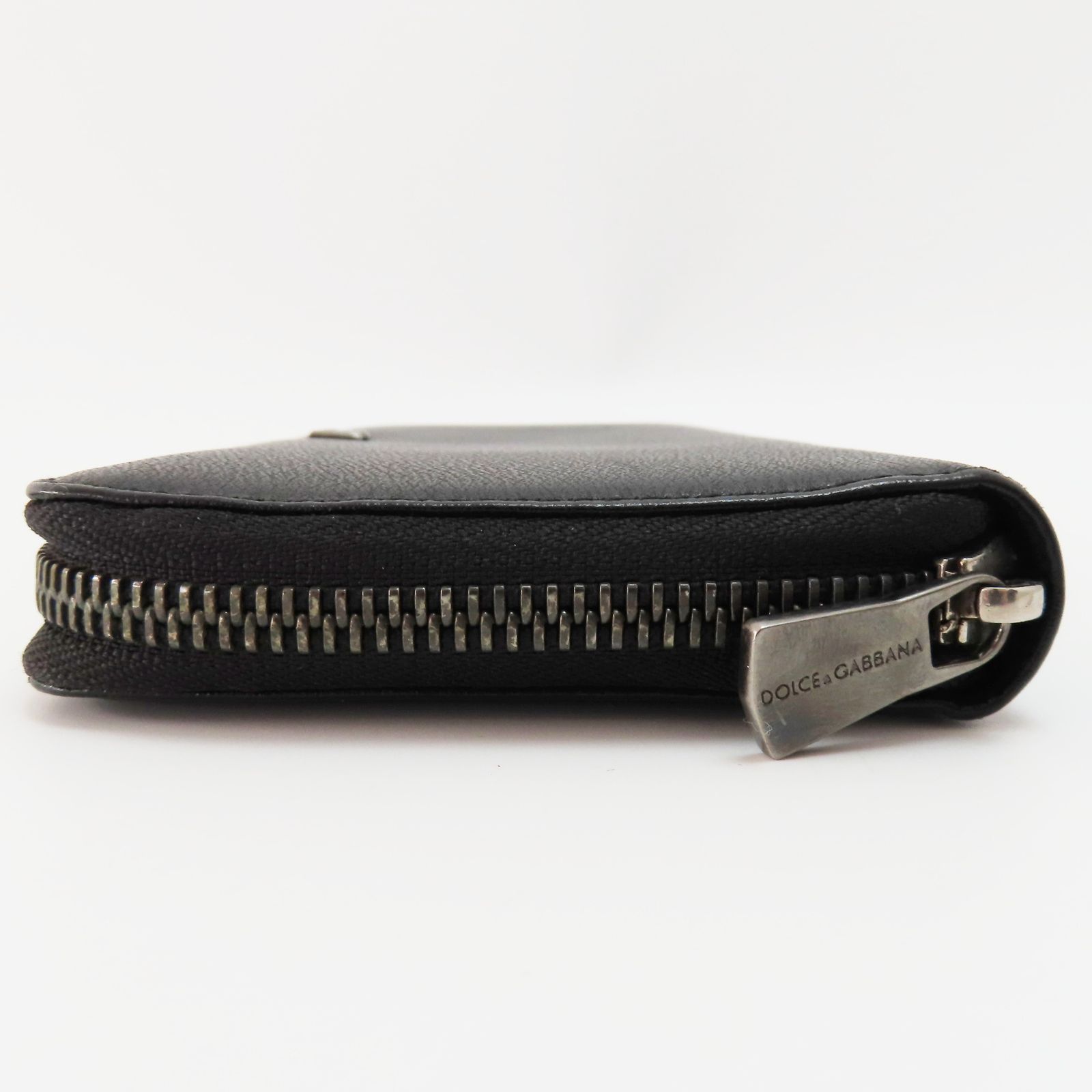 K11 美品 DOLCE＆GABBANA ドルチェ&ガッパーナ ロゴ レザー ラウンド  