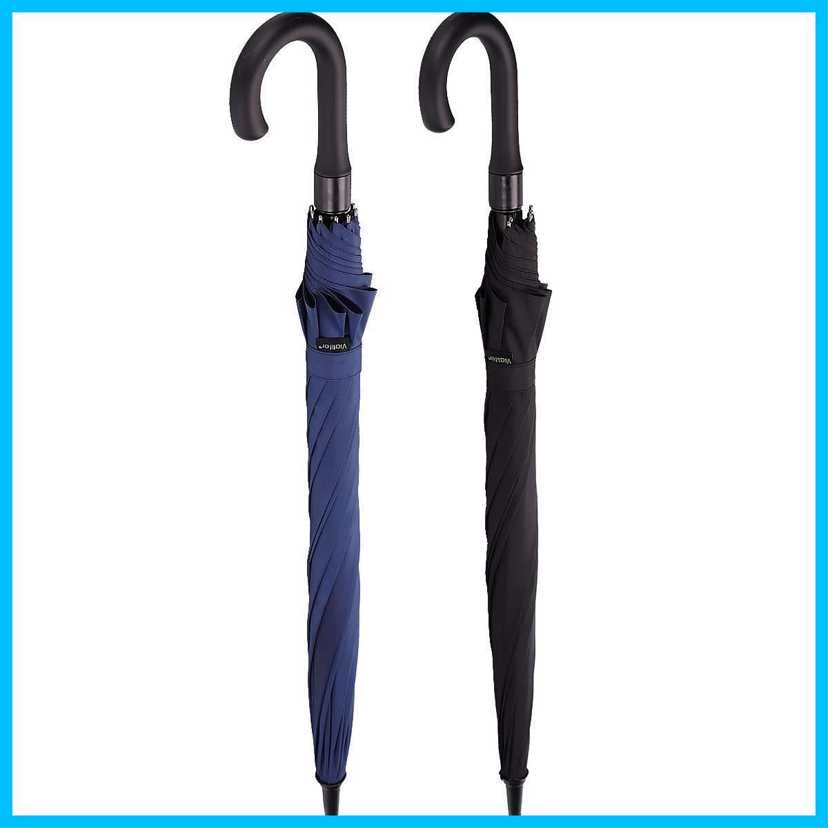 【在庫処分】130cm Teflon加工超撥水耐風 丈夫 大判 大型 210T高強度グラスファイバー10本骨 紳士傘 長傘 自動開けステッキ傘 レディースメンズ晴雨兼用傘 【暴雨強風対策】 大きな傘 [Vialifer] 付