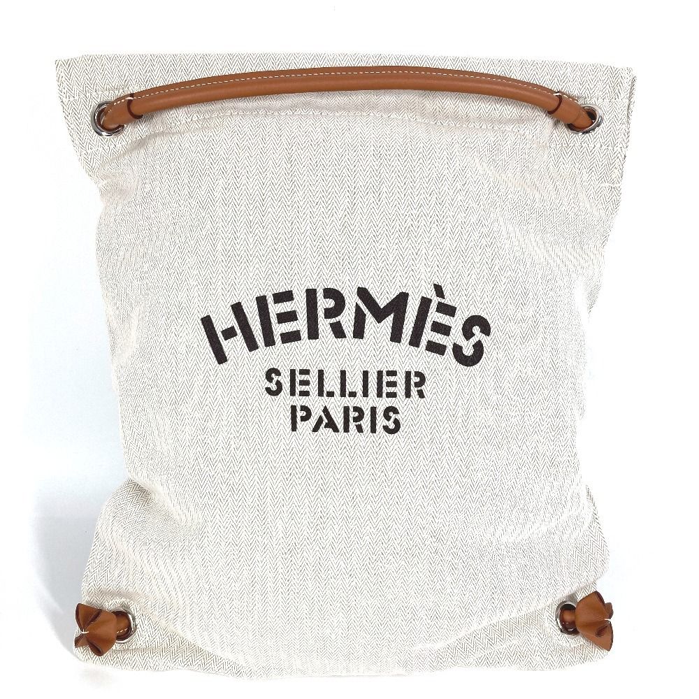 HERMES エルメス リュックサック サック アリーヌ MM サックアリーヌMM トワルシェブロン ベージュ