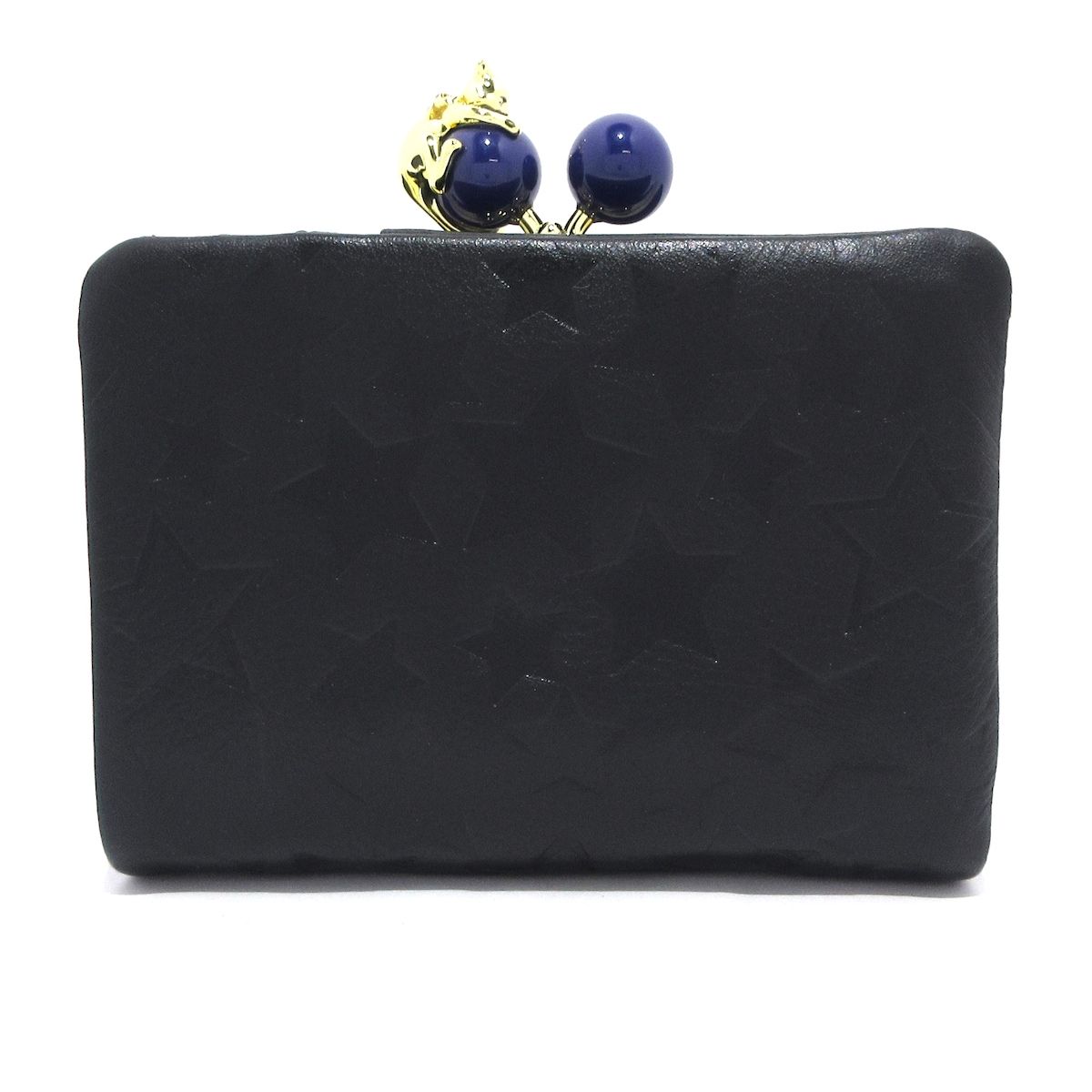 ANNA SUI(アナスイ) 2つ折り財布美品 - 黒 ネコ/スター(星