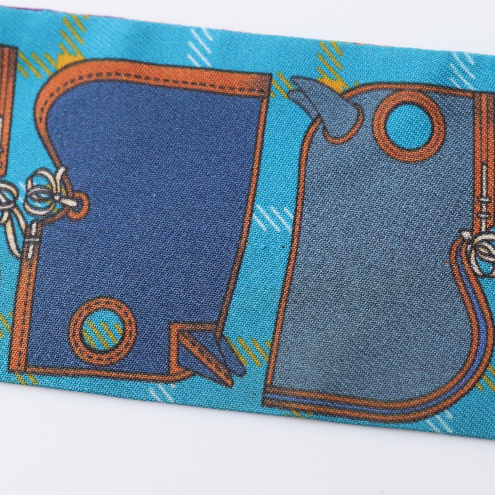 エルメス　ツイリー　CAMAILS エルメス HERMES スカーフ ツイリー Camails ブルー シルク トゥイリー