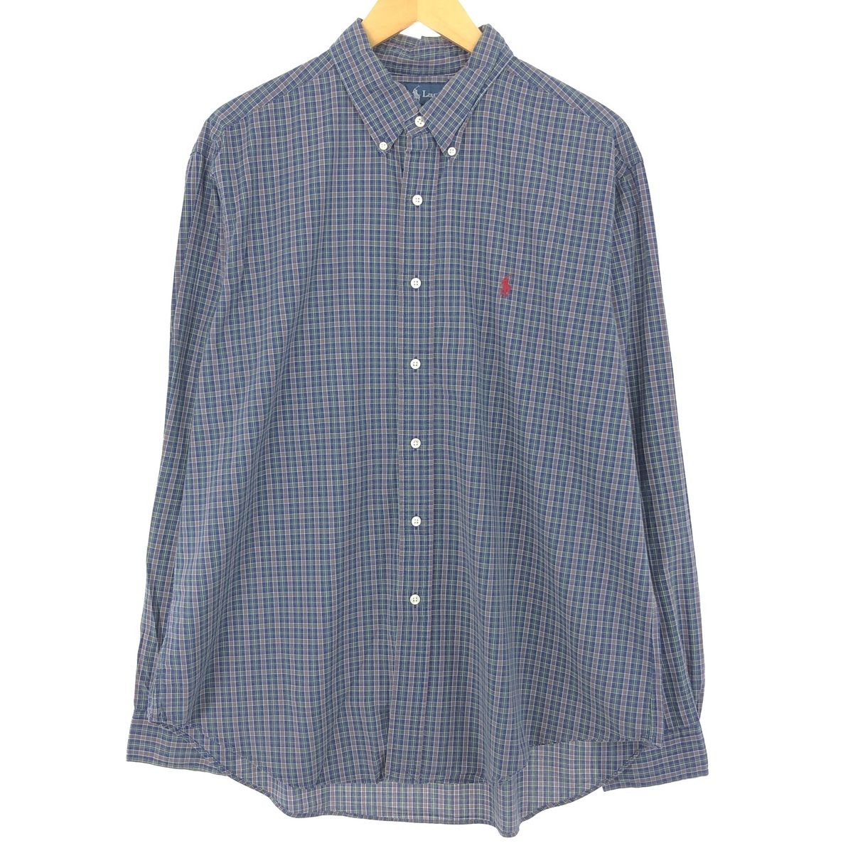 古着 ラルフローレン Ralph Lauren CLASSIC FIT 長袖 ボタンダウンチェックシャツ メンズXL/eaa442670