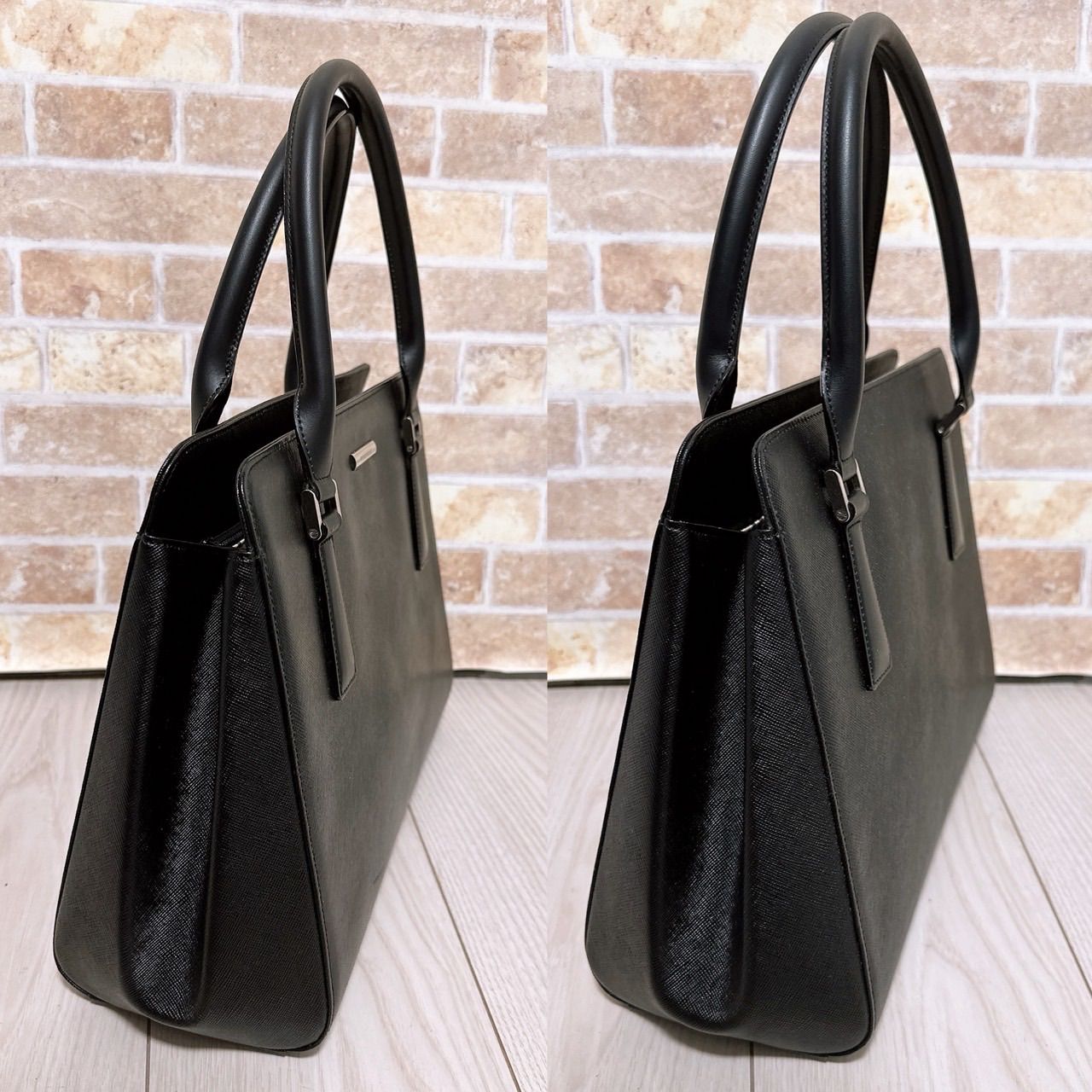 美品)Burberry (バーバリー)トートバッグ レザー ブラック - メルカリ