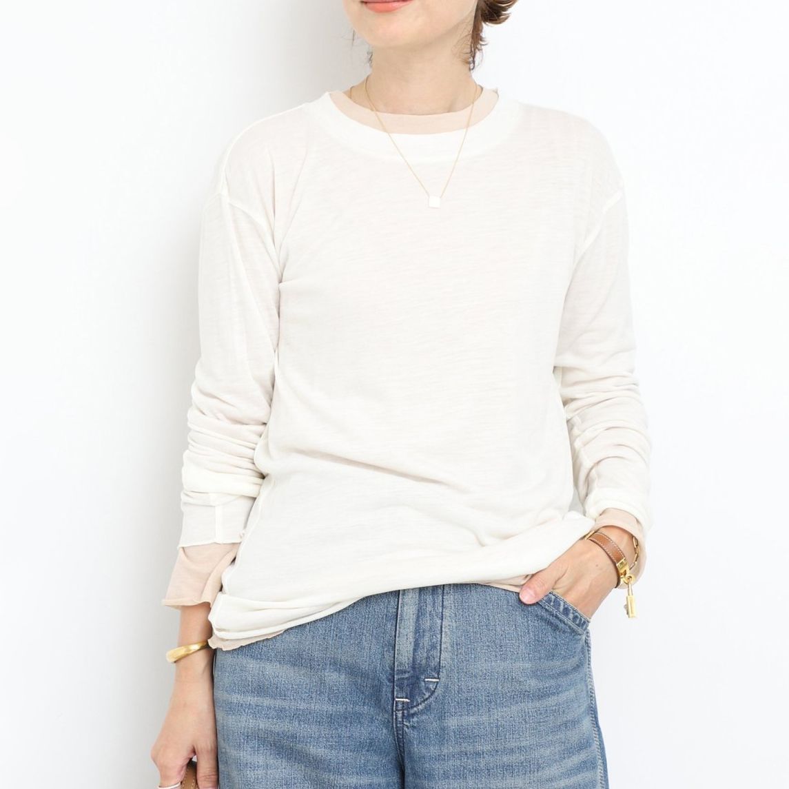 Deuxieme Classe ドゥーズィエムクラス 23AW gee-whiz 長袖Tシャツ カットソー 23070500706030 F ピンク 15210 Deuxieme Classe (ドゥーズィエムクラス) gee-whiz Tシャツ 天竺