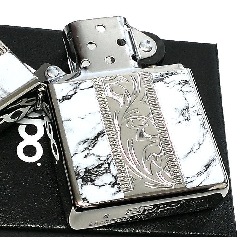 ZIPPO アラベスク＆大理石 ジッポ ライター Marble＆Engrave シルバー