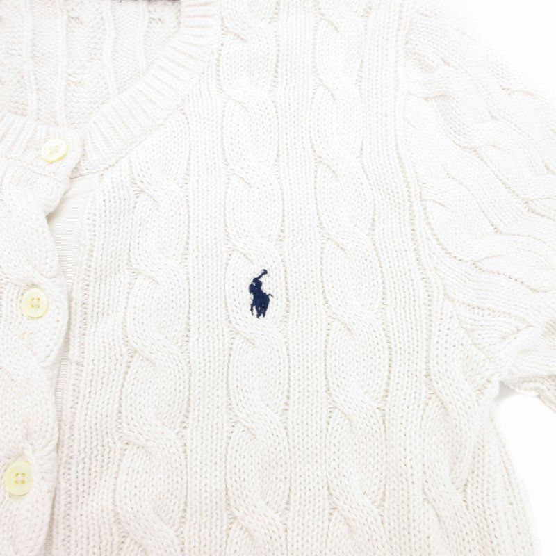 ポロ　ラルフローレン大人気ケーブルニット半袖カーディガンMホワイト新品 中古・古着通販】POLO RALPH LAUREN (ポロ・ラルフローレン) 半袖