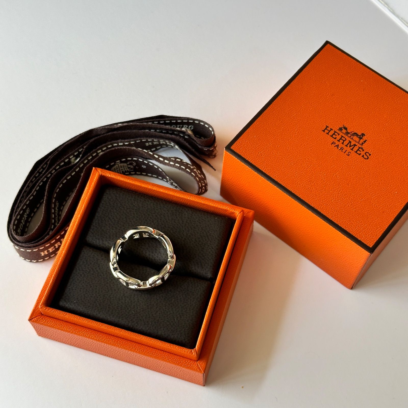 【新品未使用】シェーヌダンクル アンシェネ PM リング　57サイズ HERMES シェーヌダンクル アンシェネ PM 57サイズ リング