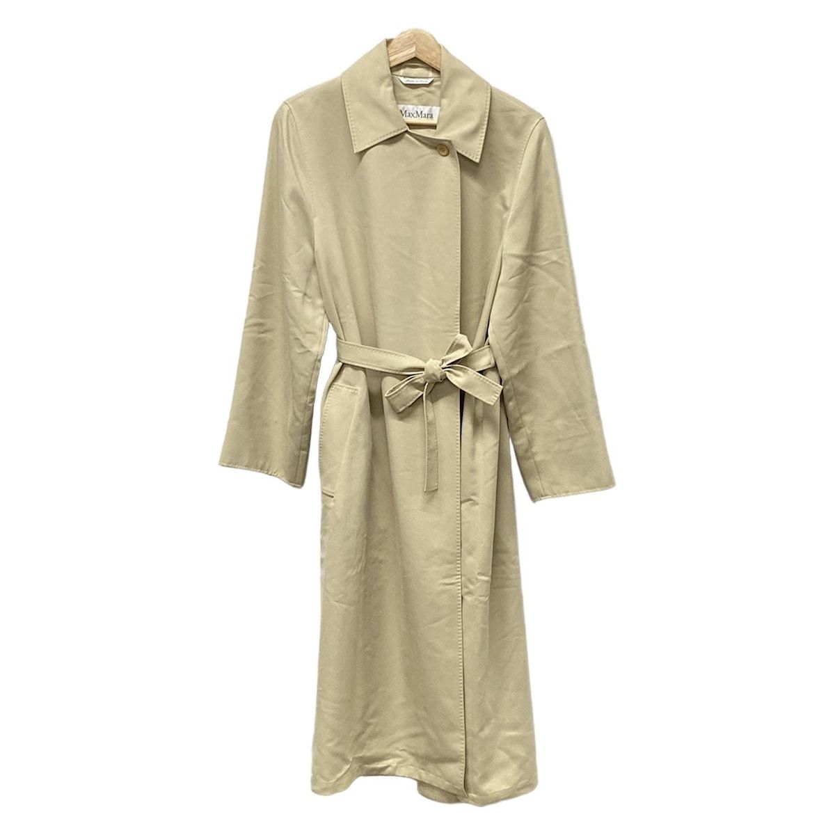 Max Mara マックスマーラ コート サイズJ 40 レディース - ベージュ 長袖|ベルト付き|春|秋