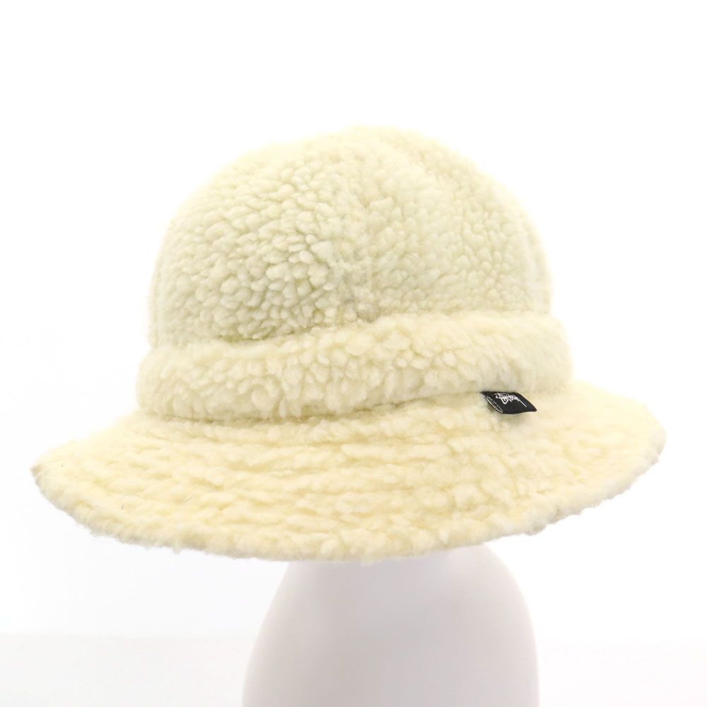 STUSSY クリーム色 バケットハット ステューシー ボア バケット ハット S/M クリーム色 STUSSY