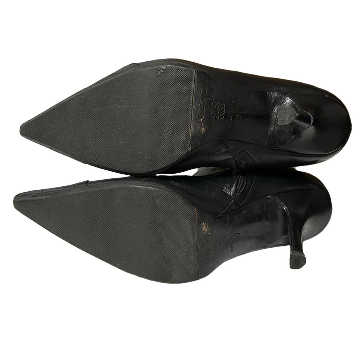 LOEWE ロエベ ブーツ 37 レディース - 黒 アウトソール張替済 レザー KIN-KAAI_COM