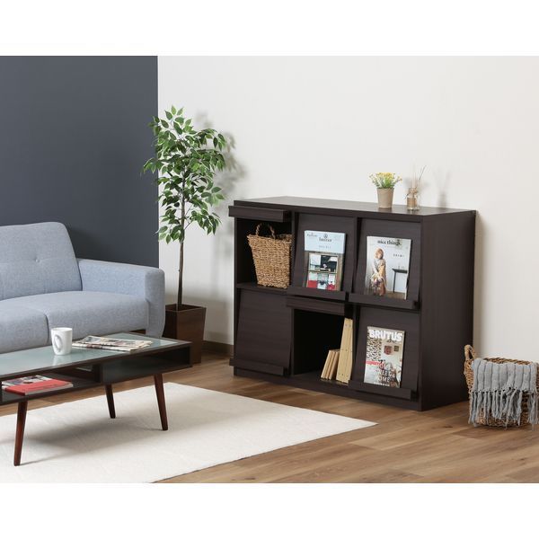 ディスプレイラック 約120cm幅 DBR ダークブラウン 組立品 代引不可