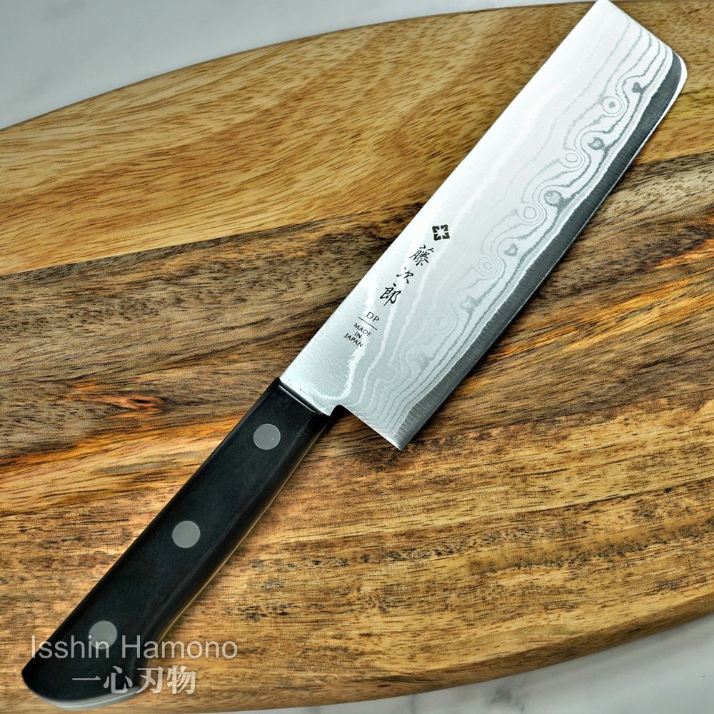 藤次郎 包丁 薄刃 165 mm BASICダマスカスシリーズ V金10号 ステンレス ギフトラッピング対応 F 330