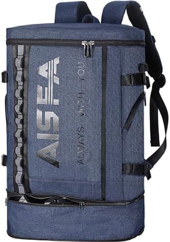 AISFA リュック メンズ 登山 リュックサック スクエア バックパック 大容量 防水 15.6インチ PC ビジネスリュック ラップトップバック USB充電ポート付き 30L アウトドア バッグ 旅行 通勤 靴|弁当収納