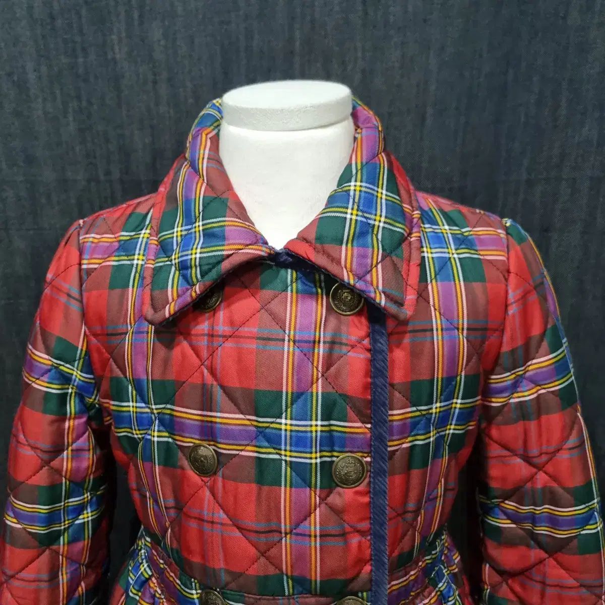 女の子児童 6 T ポロ タータンチェック キルティング ジャケット