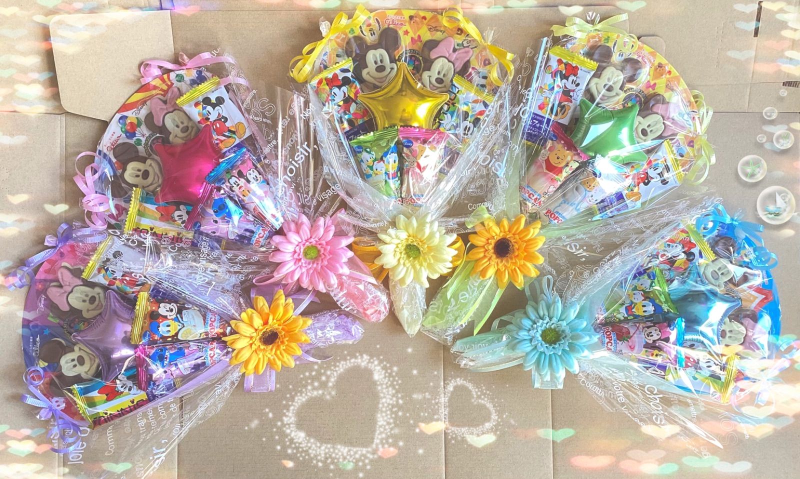 GOLD様ご注文分♡風船付お菓子ブーケ5個 プチギフト 結婚式 発表会