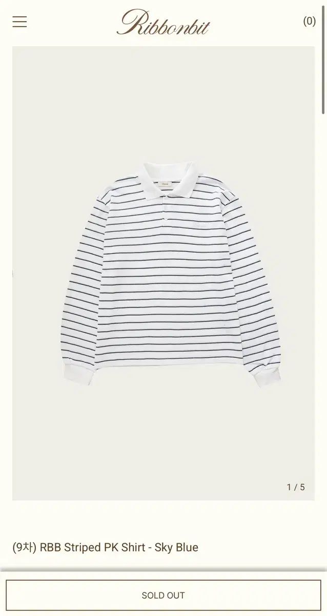 リボンライト ピケ RBB Striped PK Shirt ー Sky Blue